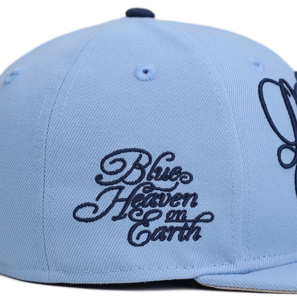 Los Angeles Dodgers Sky Blue Script Blue Heaven On Earth SP 59Fifty Fitted