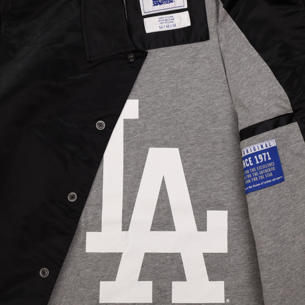 Starter Los Angeles Dodgers Black Full-Snap Coaches Jacket