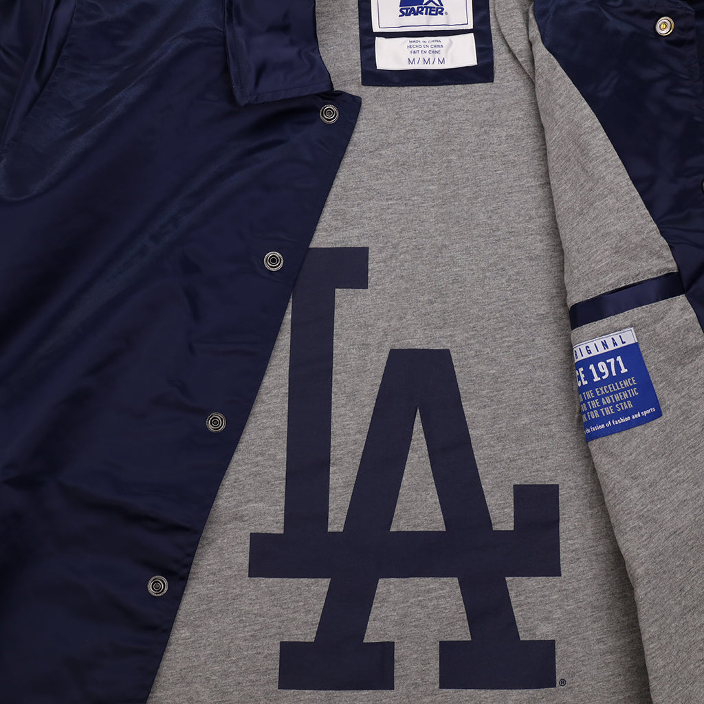 Starter Los Angeles Dodgers Navy Full-Snap Coaches Jacket