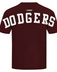 Pro Standard Los Angeles Dodgers Wingspan Drop Shoulder Maroon White Tee