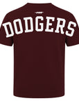 Pro Standard Los Angeles Dodgers Wingspan Drop Shoulder Maroon White Tee