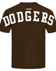 Pro Standard Los Angeles Dodgers Wingspan Drop Shoulder Brown White Tee