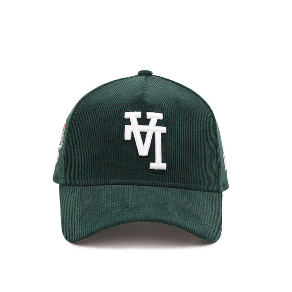 Los Angeles Dodgers Upside Down Corduroy Dark Green On White 100th Anniversary SP 9Forty A-Frame Snapback