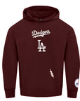 Pro Standard Los Angeles Dodgers Wingspan Drop Shoulder Maroon White Hoody