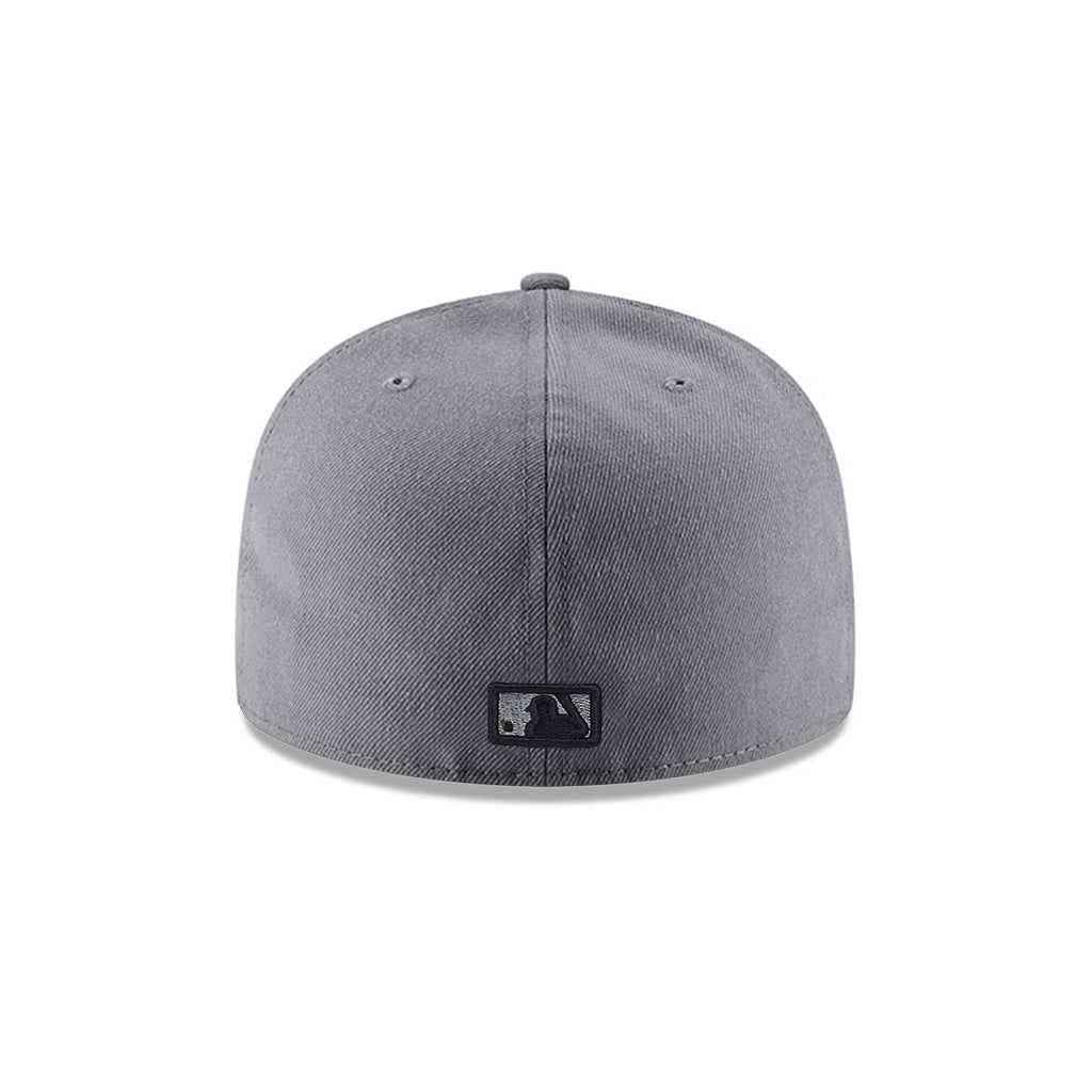 Los Angeles Dodgers Wordmark Script Storm Grey Black MLB 59Fifty Fitted Hat