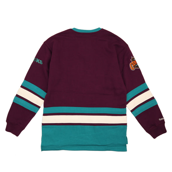 Mitchell & Ness Anaheim Ducks Heritage Lace Up Crew Vintage Logo NHL Jersey