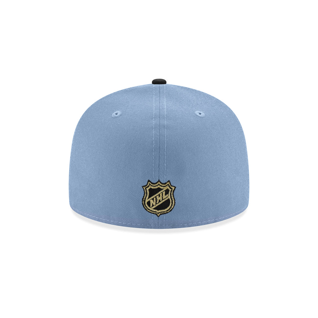 Anaheim Ducks Blue Black 2 Tone Alternate Wordmark Logo SP NHL 59Fifty Fitted