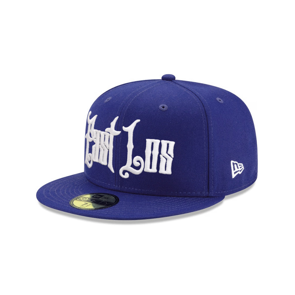 East Los Old English Graffiti Font Royal on White 59Fifty Fitted