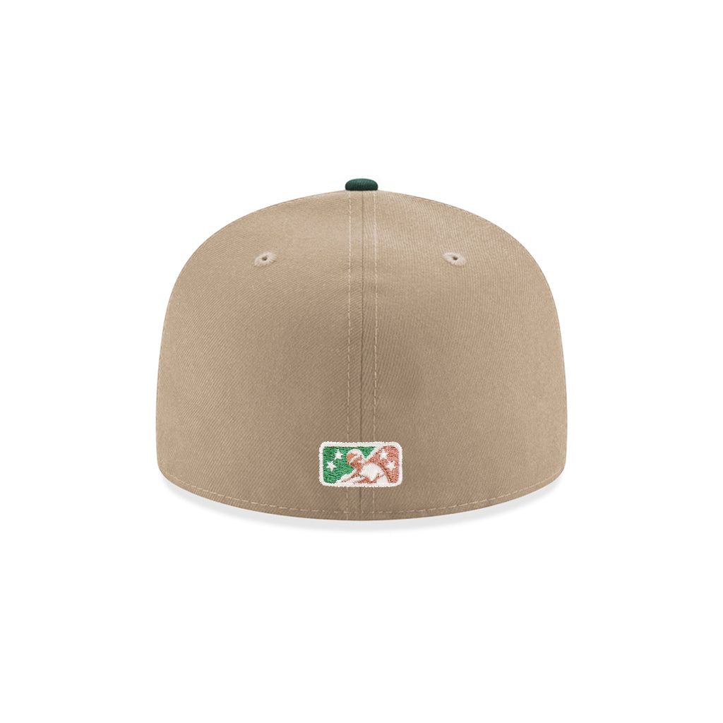 Lehigh Valley Iron Pigs Camel Dark Green 2 Tone International League SP MiLB 59Fifty Fitted