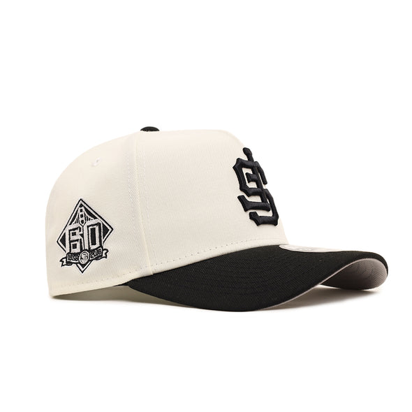 San Francisco Giants Upside Down Chrome Black 2 Tone 60th Anniversary SP 9Forty A-Frame Snapback