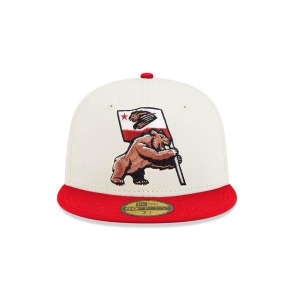 Fresno Grizzlies Chrome Red 2 Tone Bear Flag SP 59Fifty Fitted