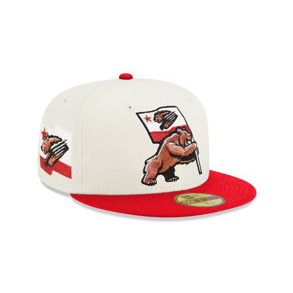 Fresno Grizzlies Chrome Red 2 Tone Bear Flag SP 59Fifty Fitted