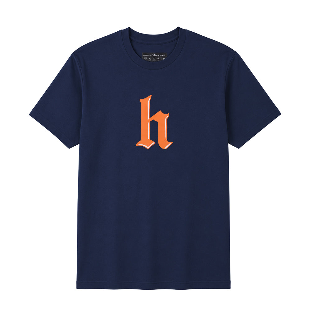 CrownMinded X Houston The Standard Heritage H Graphic Tee – Midnight Navy