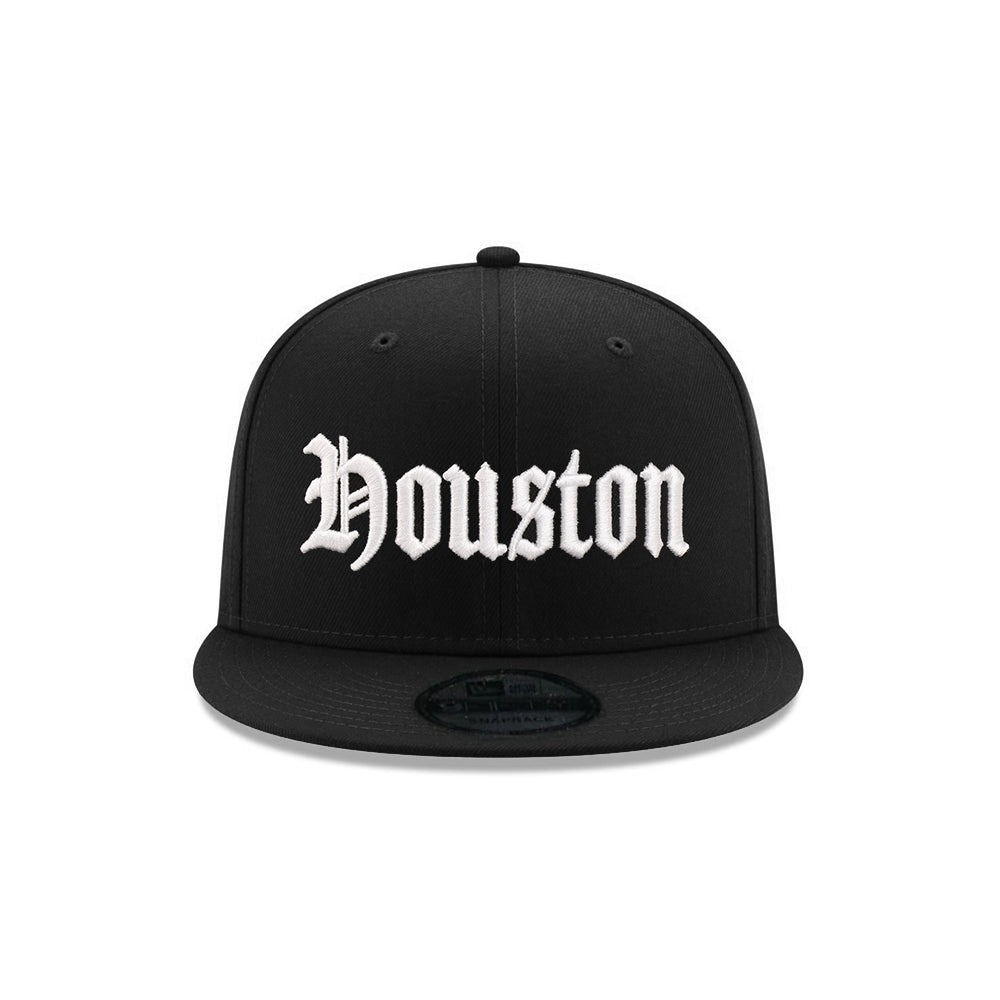 Houston Black on White Old English 9Fifty Snapback