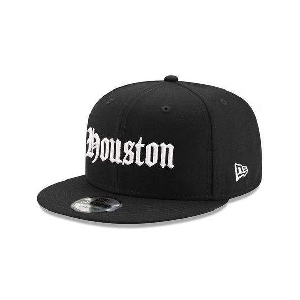 Houston Black on White Old English 9Fifty Snapback