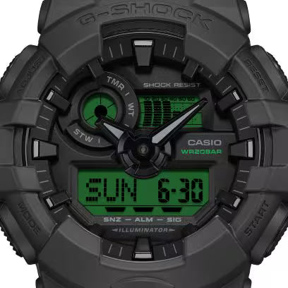 G-SHOCK Analog-Digital Green and Black Resin Watch