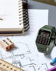 Casio Vintage Calculator Green Watch