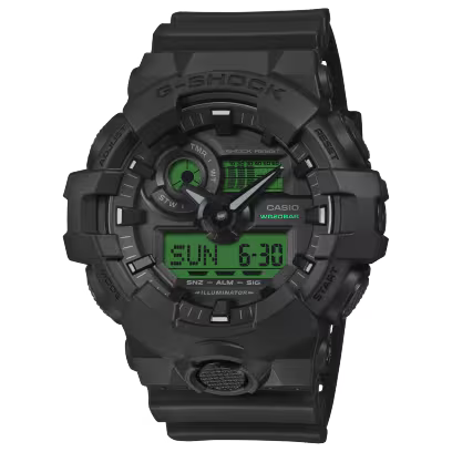 G-SHOCK Analog-Digital Green and Black Resin Watch