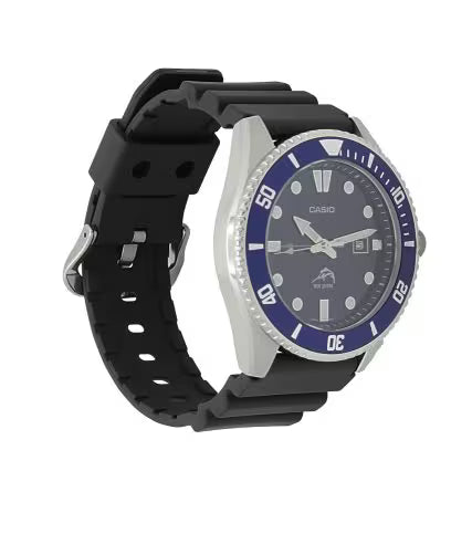 Casio Black Resin Band Blue Dial Analog Watch