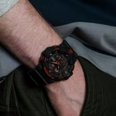 G-SHOCK Analog-Digital Red and Black Resin Watch