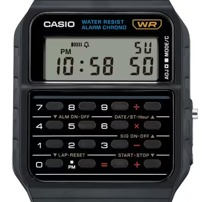 Casio Vintage Calculator Black Watch