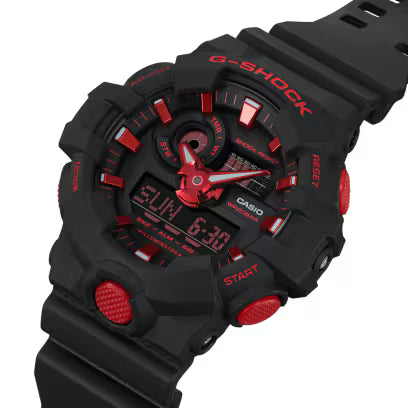 G-SHOCK Analog-Digital Red and Black Resin Watch