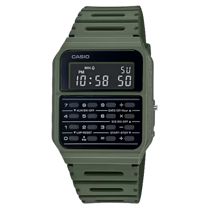 Casio Vintage Calculator Green Watch