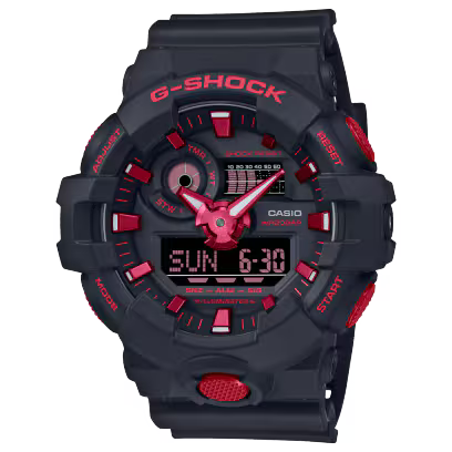 G-SHOCK Analog-Digital Red and Black Resin Watch