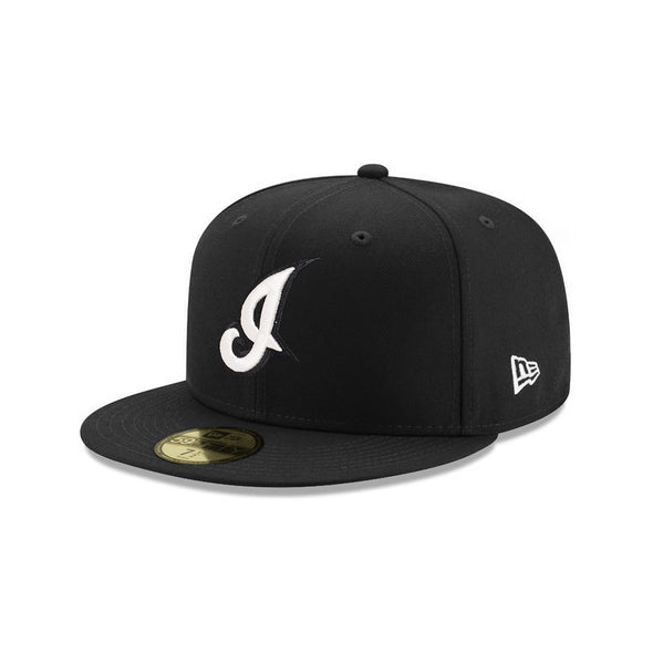 Cleveland Indians Black on White 59Fifty Fitted