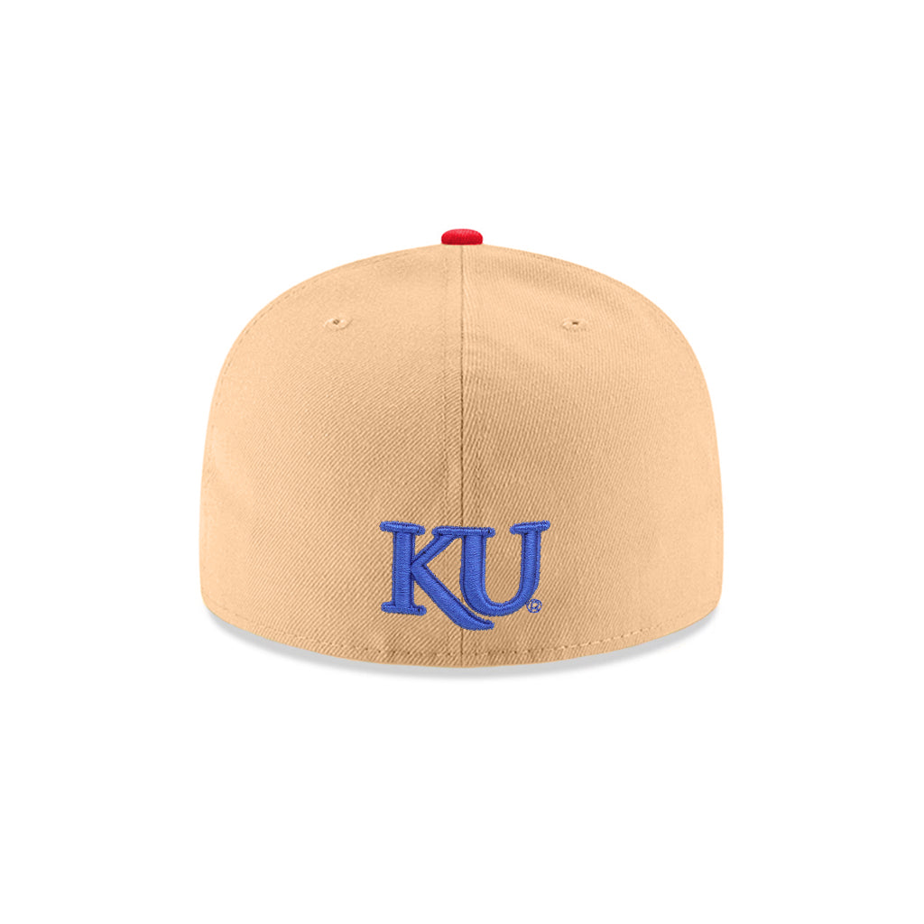 Kansas Jayhawks Candied Pecan Blue 2 Tone 50th NCAA Championship Anniversary SP 59Fifty Fitted