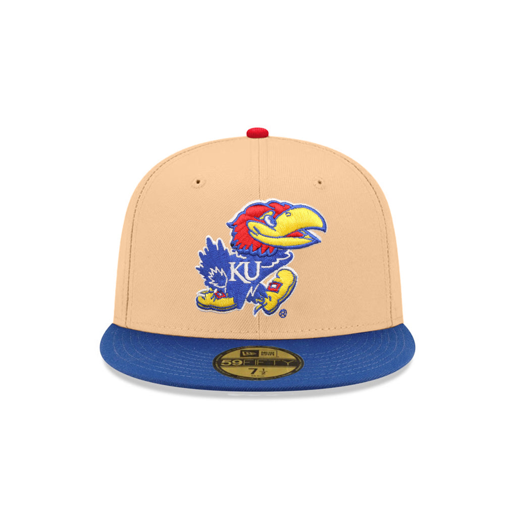 Kansas Jayhawks Candied Pecan Blue 2 Tone 50th NCAA Championship Anniversary SP 59Fifty Fitted