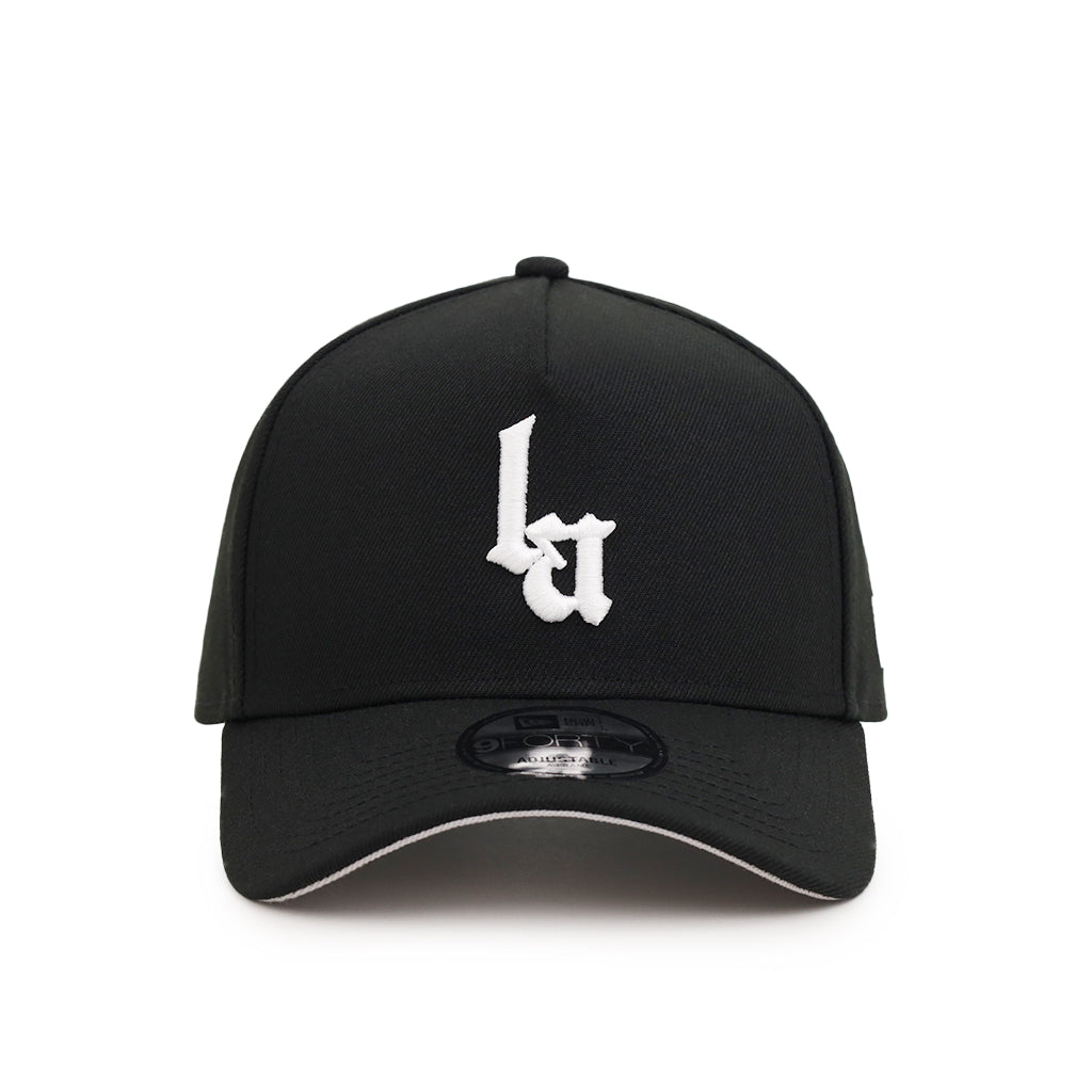 Los Angeles Old English Black On White 9Forty A-Frame Snapback