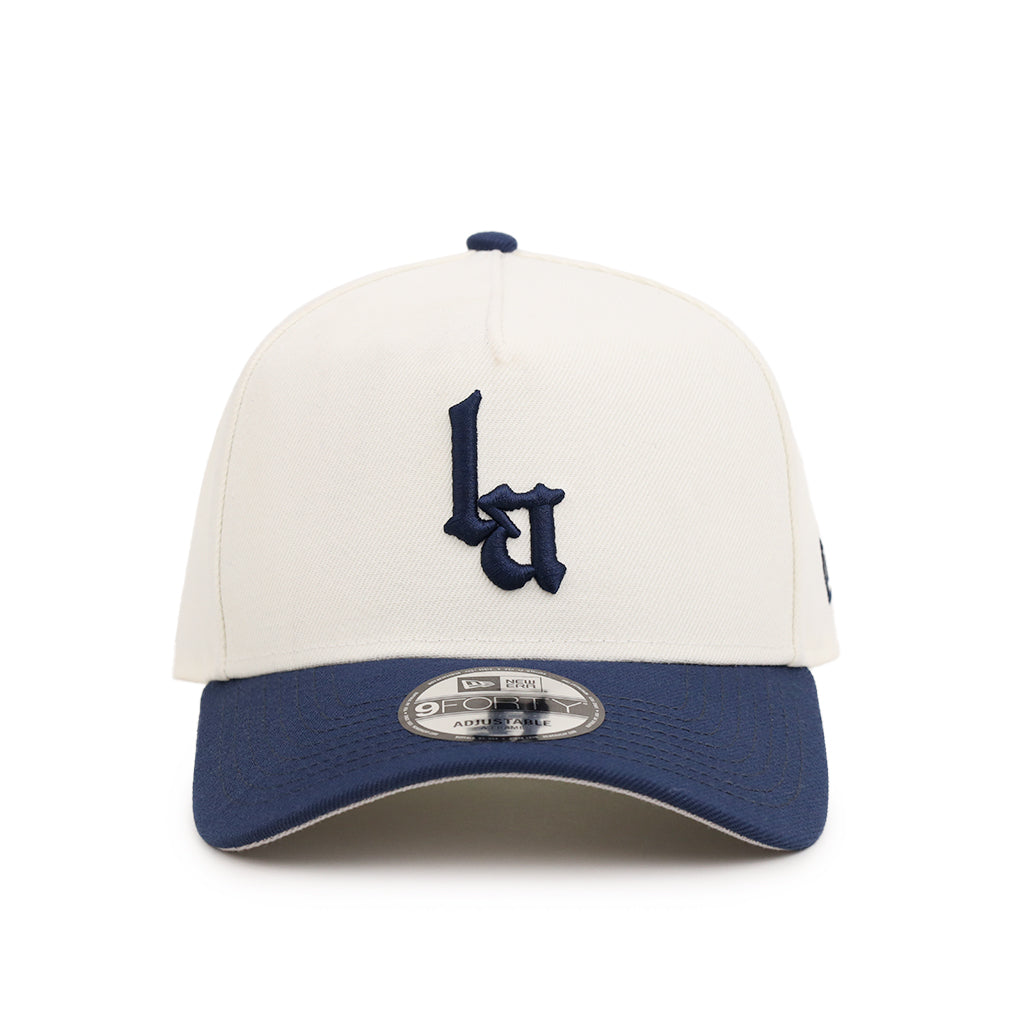 Los Angeles Old English Chrome Oceanside Blue 9Forty A-Frame Snapback
