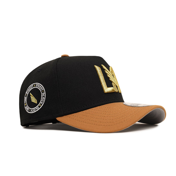 Los Angeles Football Club LAFC MLS Black Bronze 2 Tone Street Badge SP 9Forty A-Frame Snapback