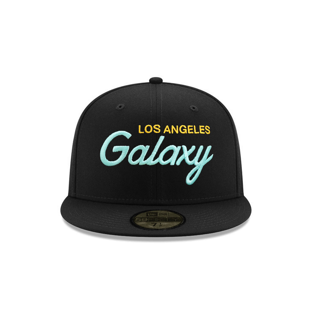 Los Angeles LA Galaxy Black Retro Script Alternate Logo SP 59Fifty Fitted