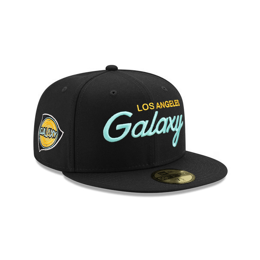 Los Angeles LA Galaxy Black Retro Script Alternate Logo SP 59Fifty Fitted