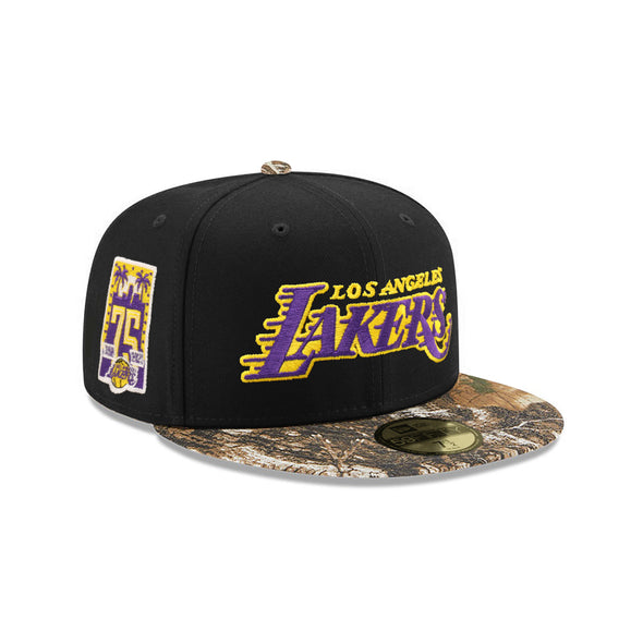 Los Angeles Lakers Black Real Tree 2 Tone 75th Anniversary SP 59Fifty Fitted
