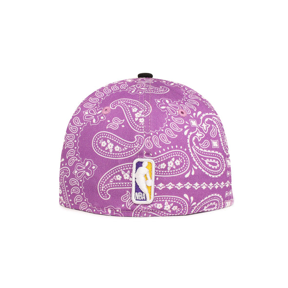Los Angeles Lakers Purple Paisley Black 2 Tone Alternate Logo SP 59Fifty Fitted