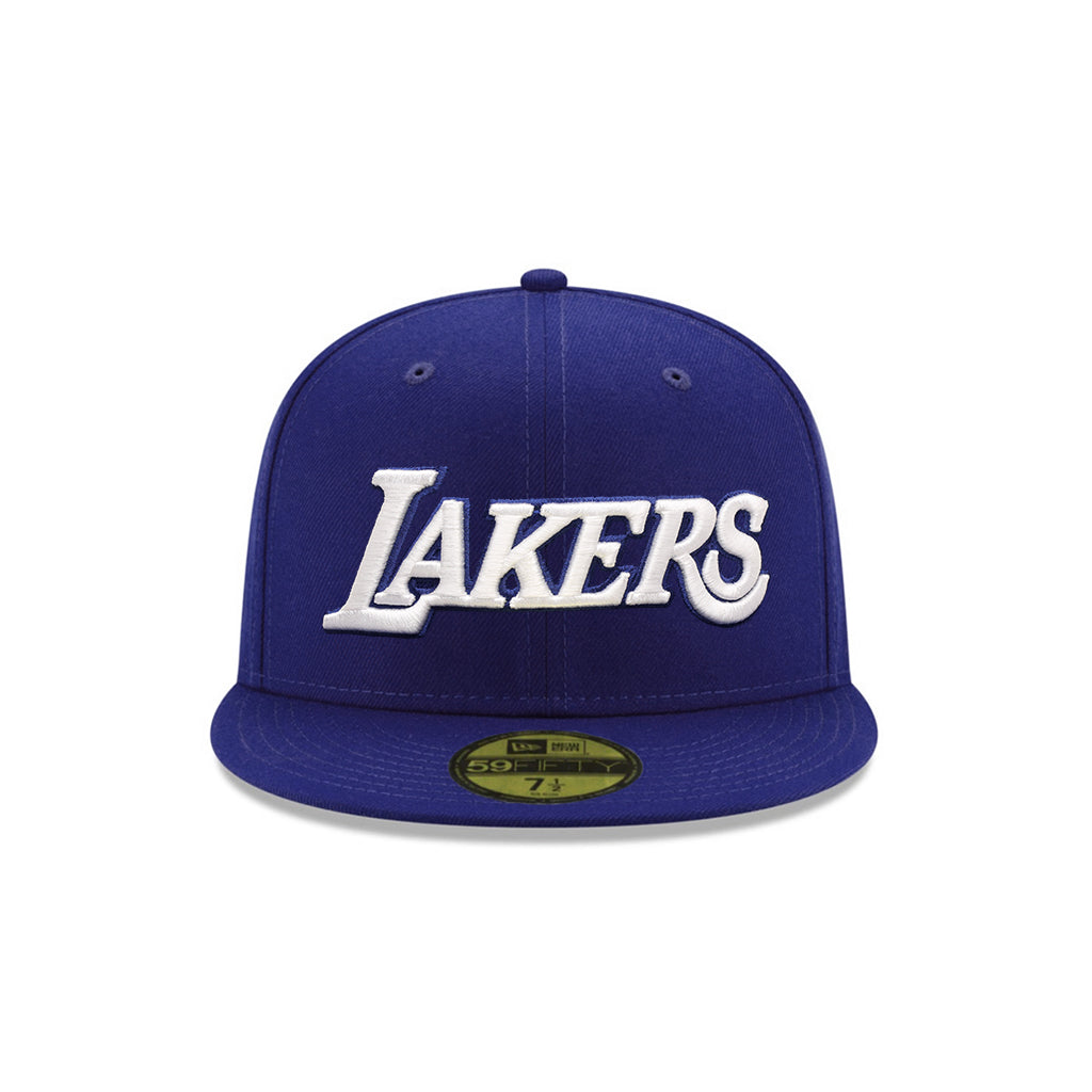 Los Angeles Lakers Royal On White Script 59Fifty Fitted – CROWN MINDED
