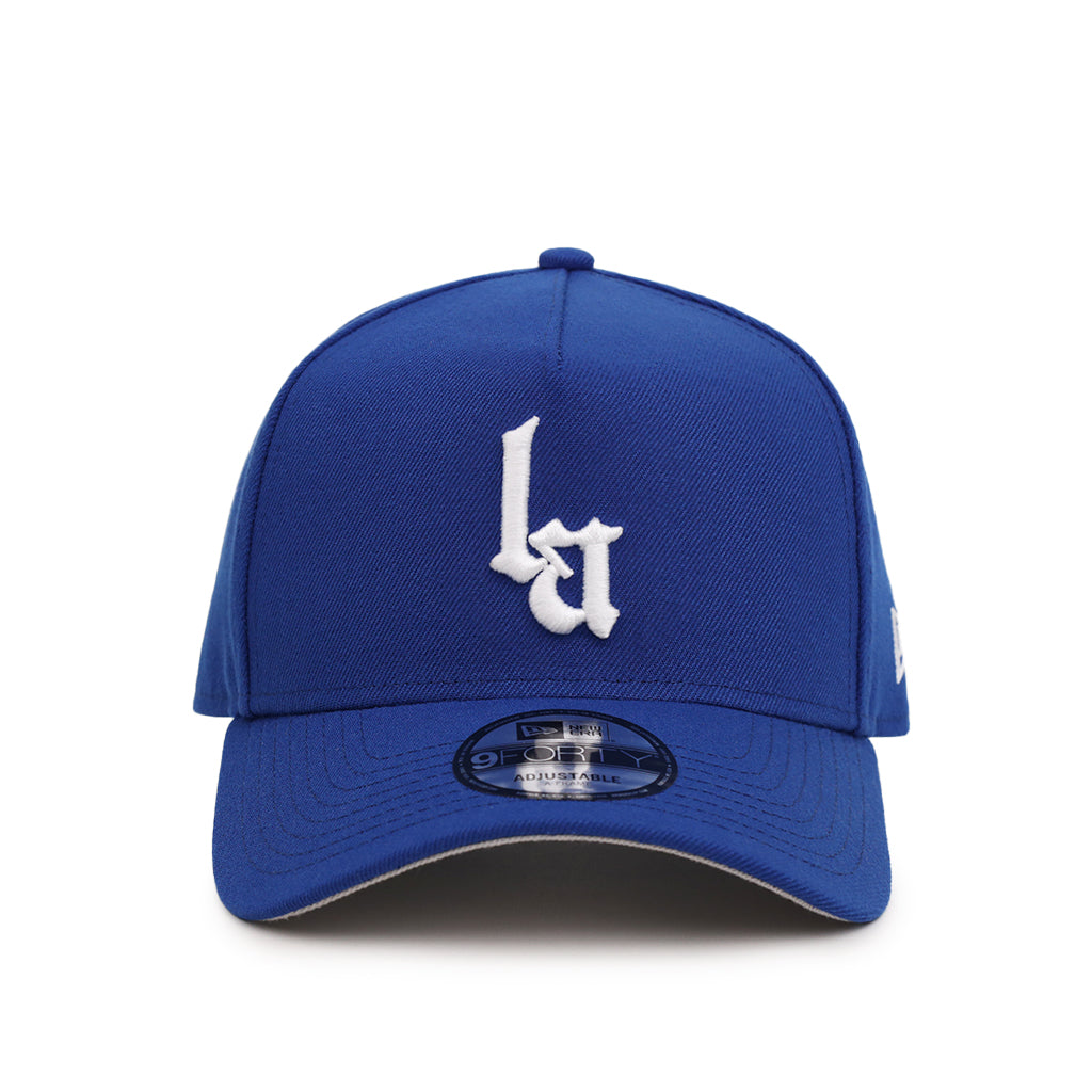 Los Angeles Old English Royal Blue On White 9Forty A-Frame Snapback