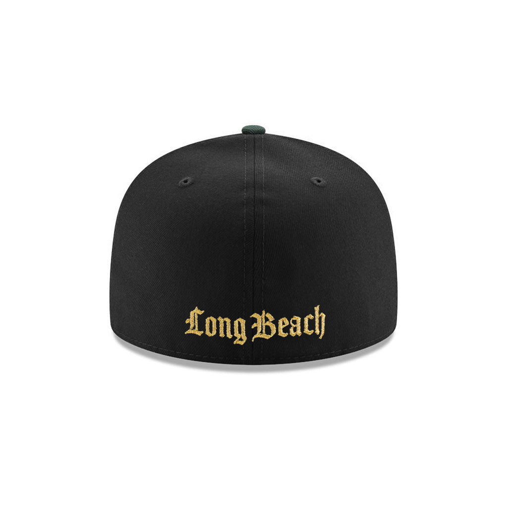 Long Beach College NCAA Black On Green 59Fifty Fitted