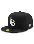 Long Beach College NCAA Black On White Pink UV 59Fifty Fitted