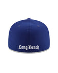 Long Beach College NCAA Royal Blue On White 59Fifty Fitted
