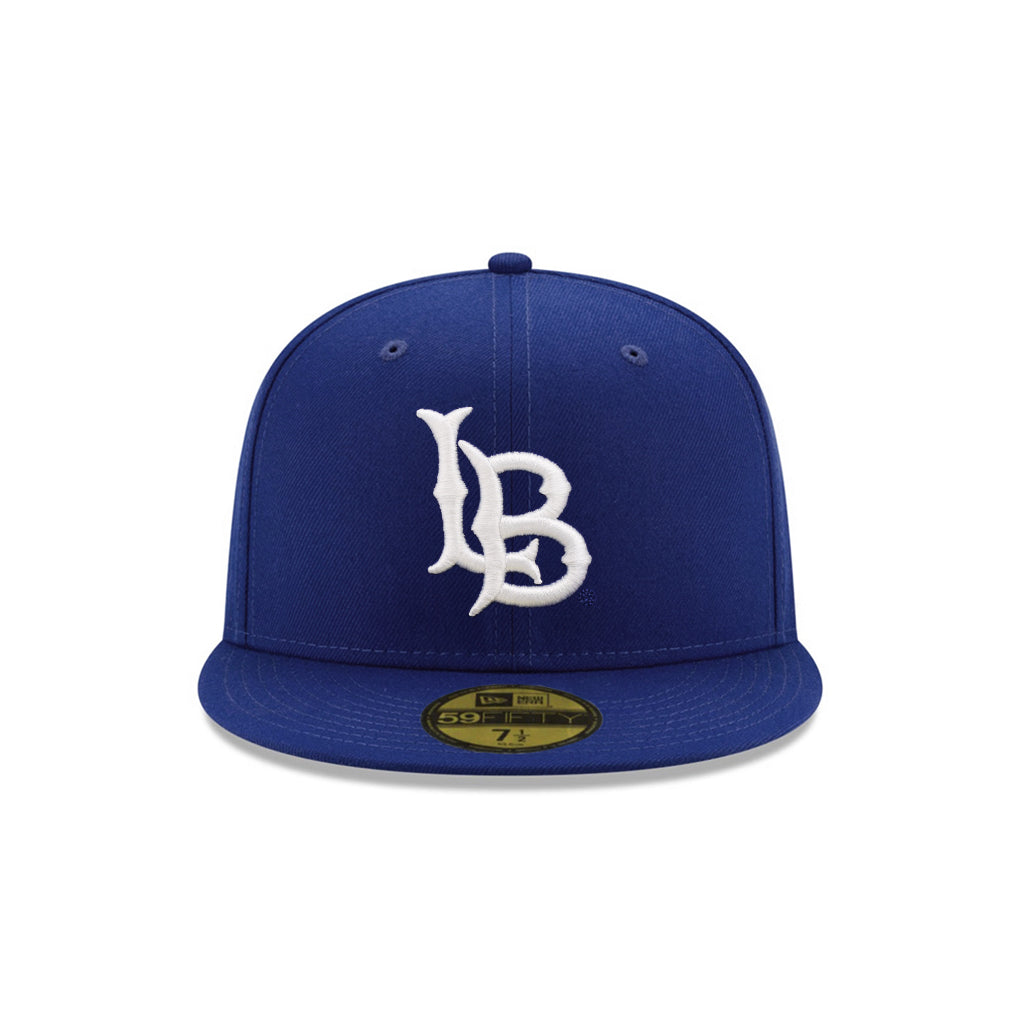 Long Beach College NCAA Royal Blue On White 59Fifty Fitted