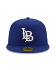 Long Beach College NCAA Royal Blue On White 59Fifty Fitted