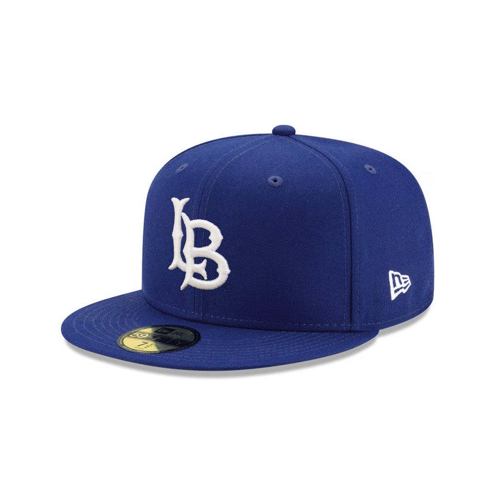 Long Beach College NCAA Royal Blue On White 59Fifty Fitted