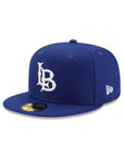 Long Beach College NCAA Royal Blue On White 59Fifty Fitted