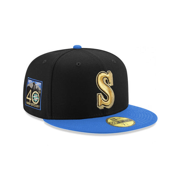 Seattle Mariners Black Blue 2 Tone 40th Anniversary SP 59Fifty Fitted