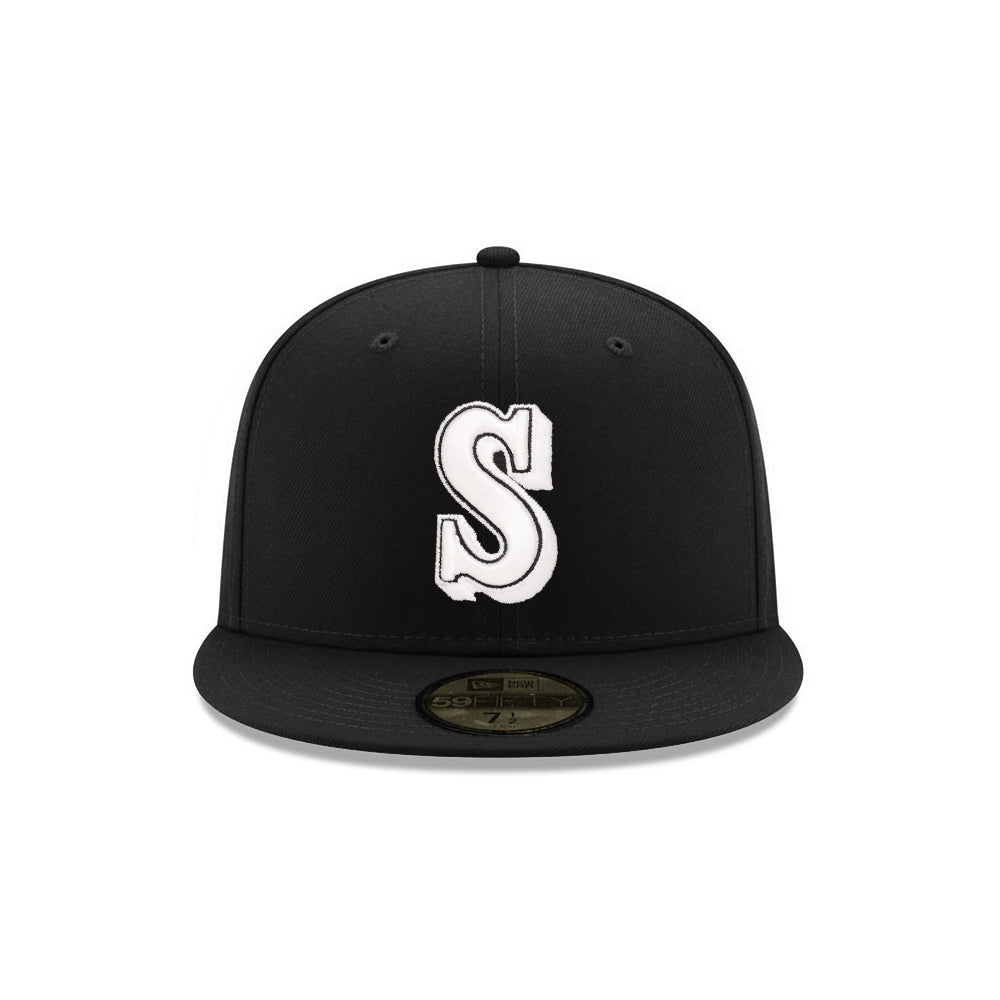 Seattle Mariners Black on White 59Fifty Fitted