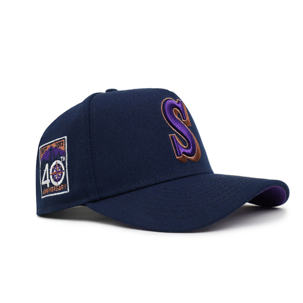 Seattle Mariners Oceanside Blue 40th Anniversary SP 9Forty A-Frame Snapback